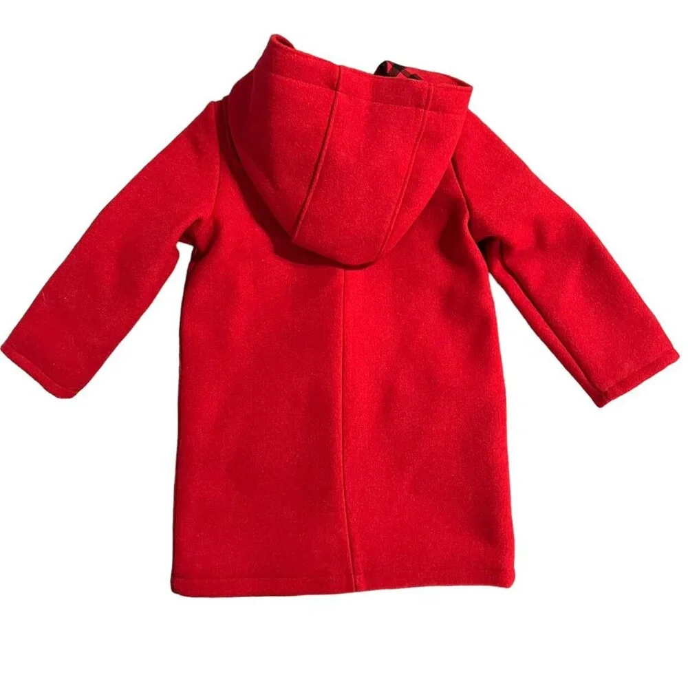 Baby Gap 4Y Red Wool Hooded Toggle Coat Peacoat
